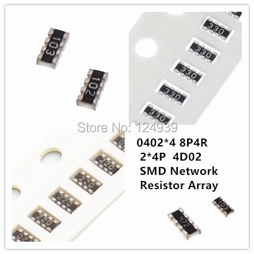 100pcs 0402*4 8P4R 2*4P 5% J SMD Network Resistor array 4D02 13K 13kohm 15K 15kohm 16K 16kohm 18K 18kohm 20K 20kohm 22K 22kohm