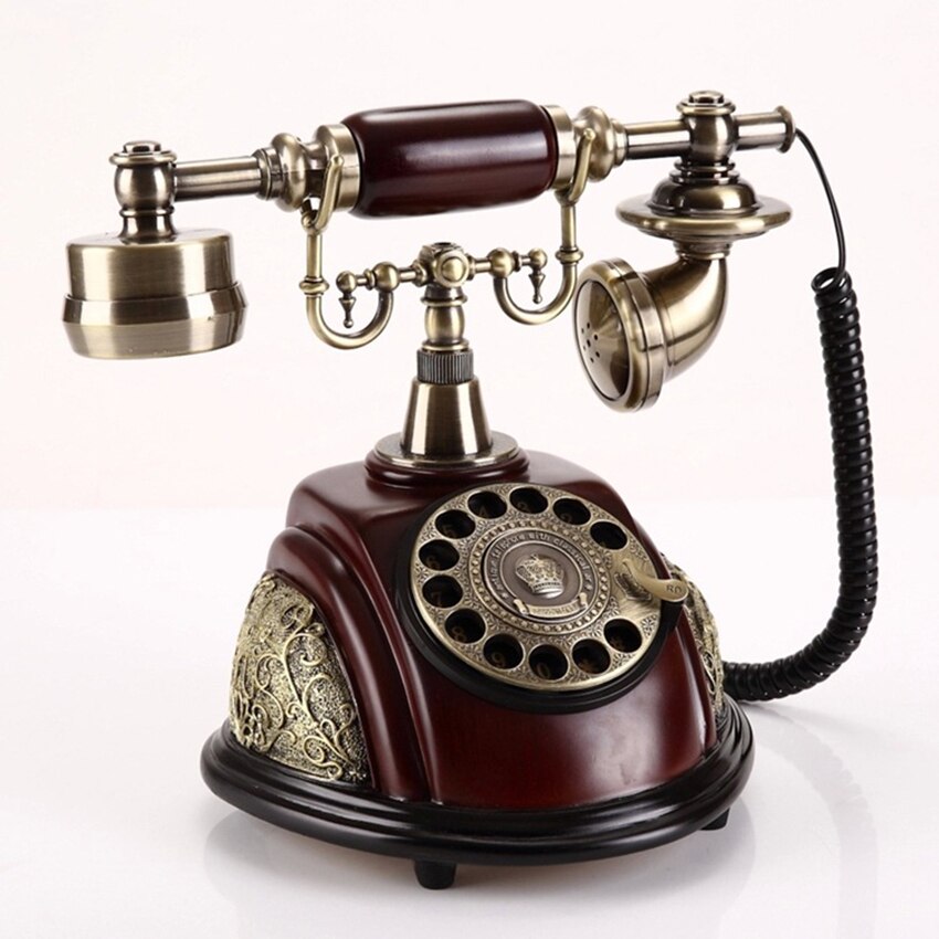Vintage Corded Phone Landline Old Fashioned Rotary Dial Telephone with Redial, Handsfree, Retro Ringtones for Home Office