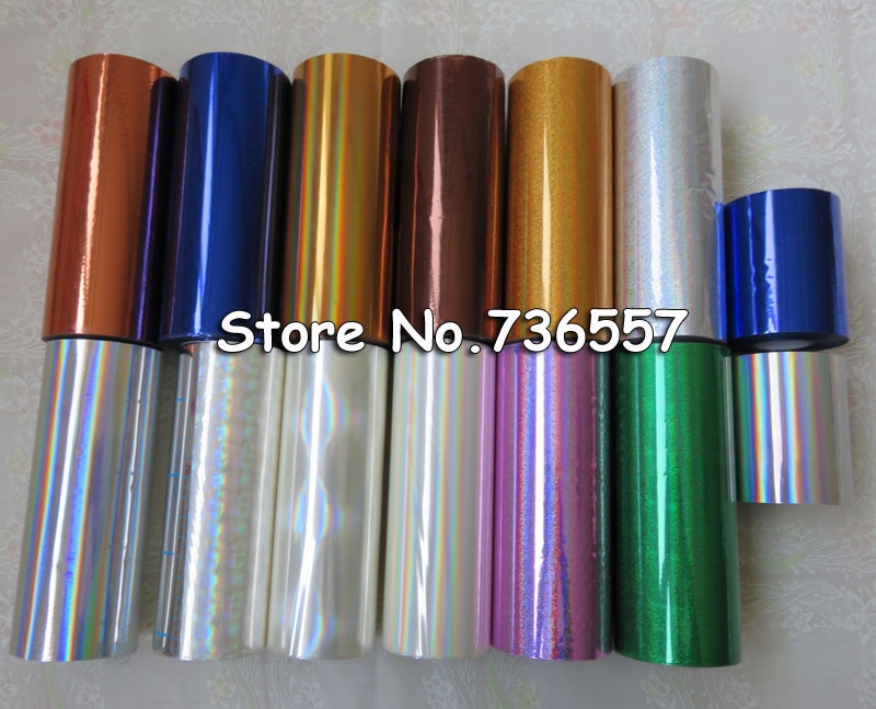 1 roll Hot Stamping Foil Paper Roll Holographic foil transparent foil plastic 16cm x120m golden silver bronze 19 color available
