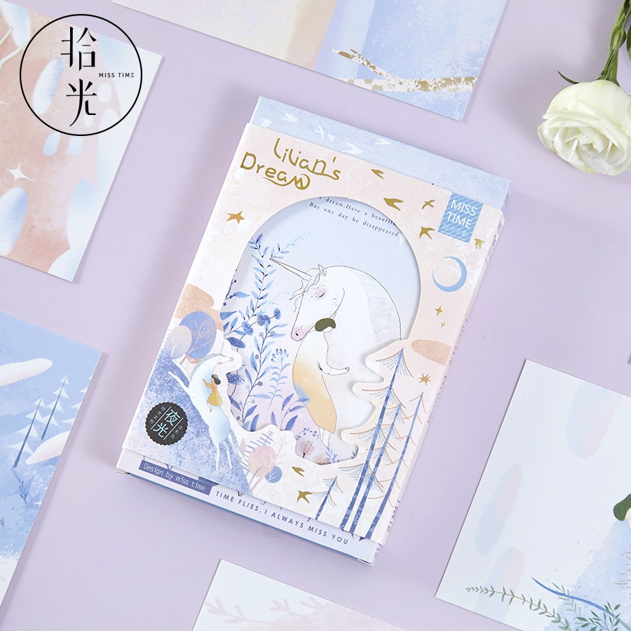 30 Pcs/Set Creative Lilian's Dream Postcard Beautiful Unicorn Greeting Cards Xmas and New Year Gift