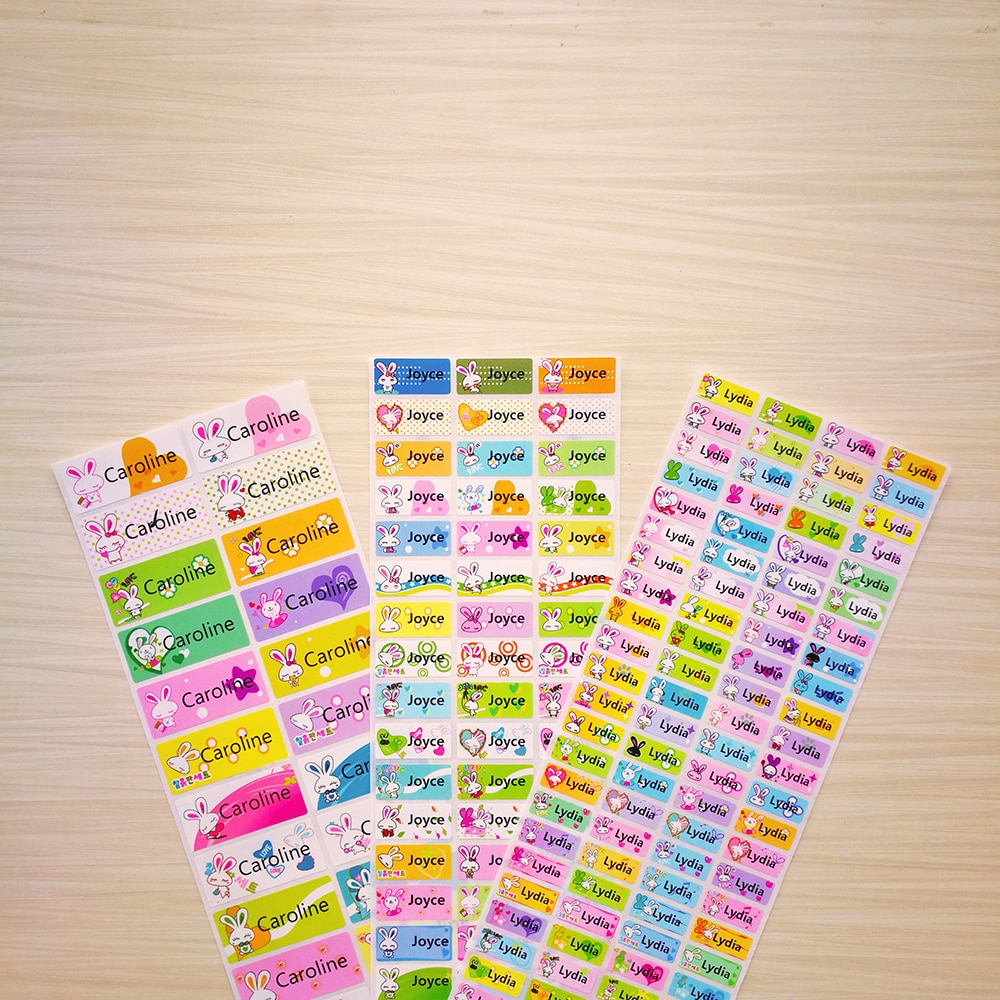 Cute Cartoon Children Stickers Animal Custom Name Sticker Waterproof Label For Girls Personal Scrapbook School Stationery