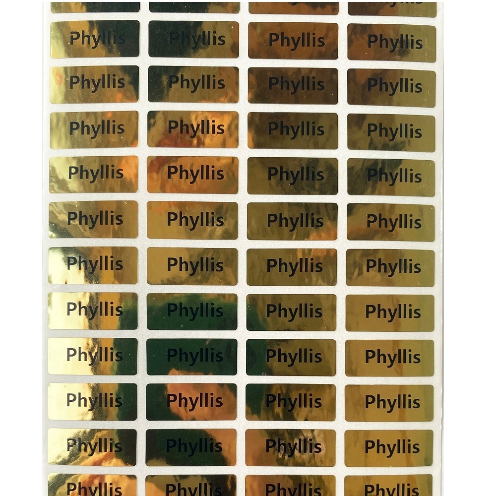 GOLD Sticker Customize Stickers Waterproof Personalized Labels Children School Stationery Water Bottle Pencil Sticker