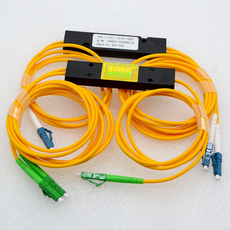 10pcs New LC/UPC/APC 1:2 Optical Fiber Splitter 50:50 Single Mode Taper Type Tapered Box LC Fiber Optical Splitter Special