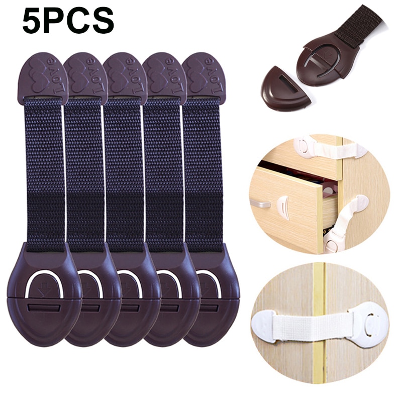 5PCs/lot Baby Drawer Lock Children Security Protector Baby Drawer Door Locks Wardrobe Cupboard Safety Kids Cabinet Locks