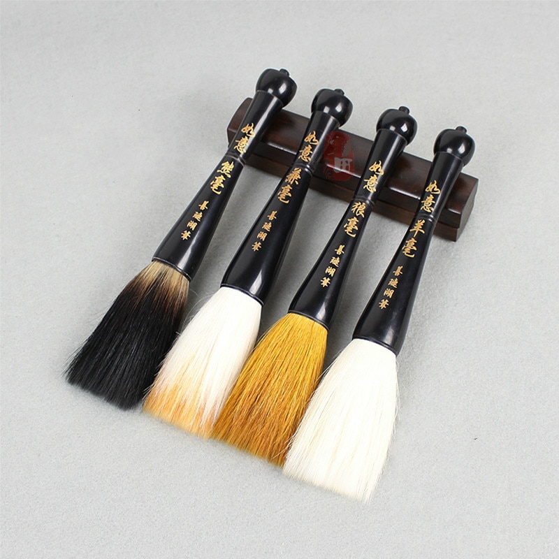 Caligrafia Chinese Calligraphy Brush Oversized Black Horn Weasel Brush Painting Regular Script Couplets Woolen Writing Brush