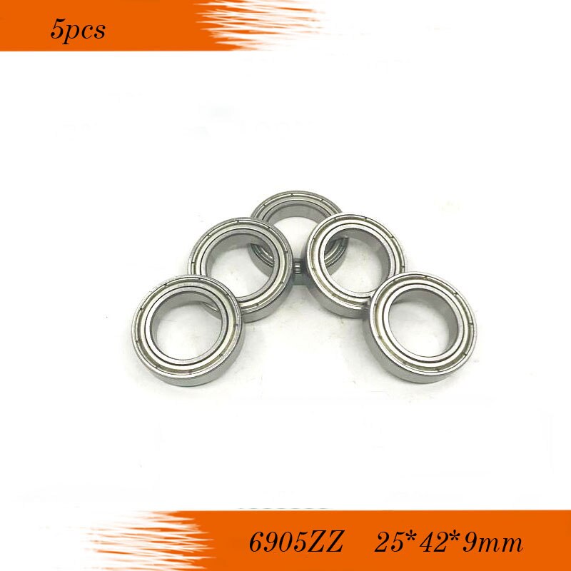 5pcs/Lot 6905ZZ 6905 ZZ 25x42x9mm Metal Shielded Deep Groove Ball Bearing P0 25*42*9mm