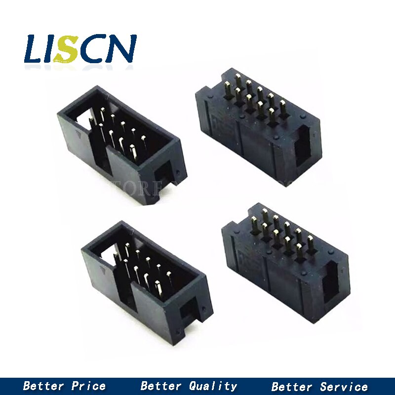 20PCS DC3-10P JTAG ISP socket straight IDC Box headers connector 10Pins 2x5 2.54mm Pitch Box headers 10P female connector
