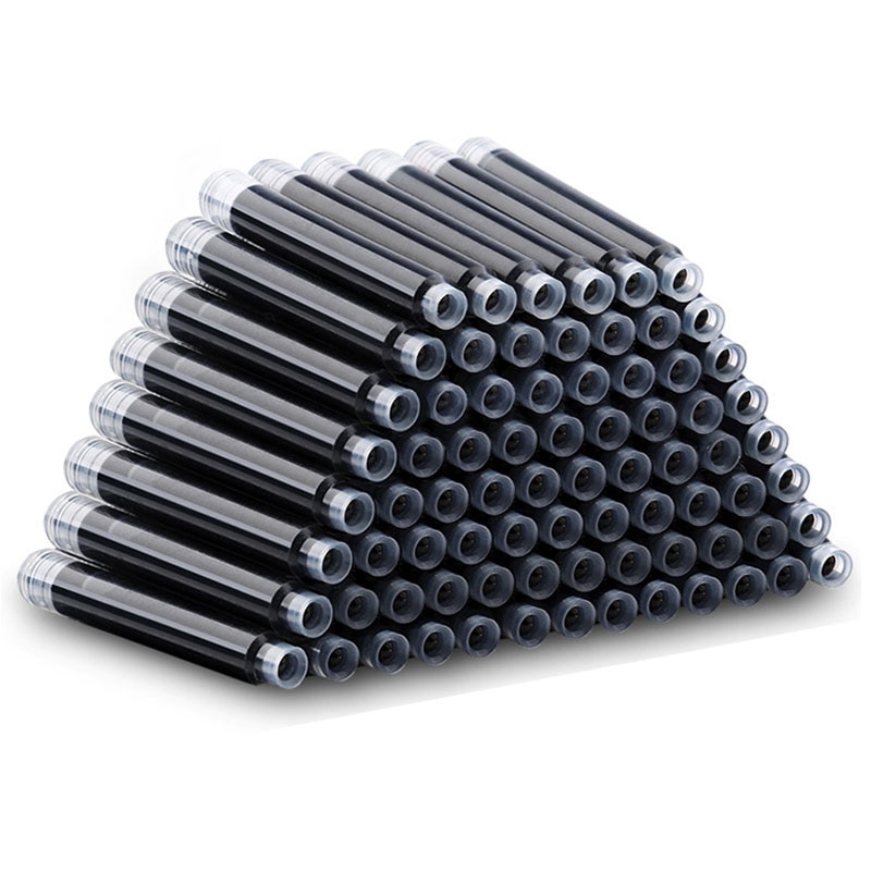 Wholesale Price 20 Pcs Disposable Blue and Black Fountain Pen Ink Cartridge Refills Length Fountain Pen Ink Cartridge Refills