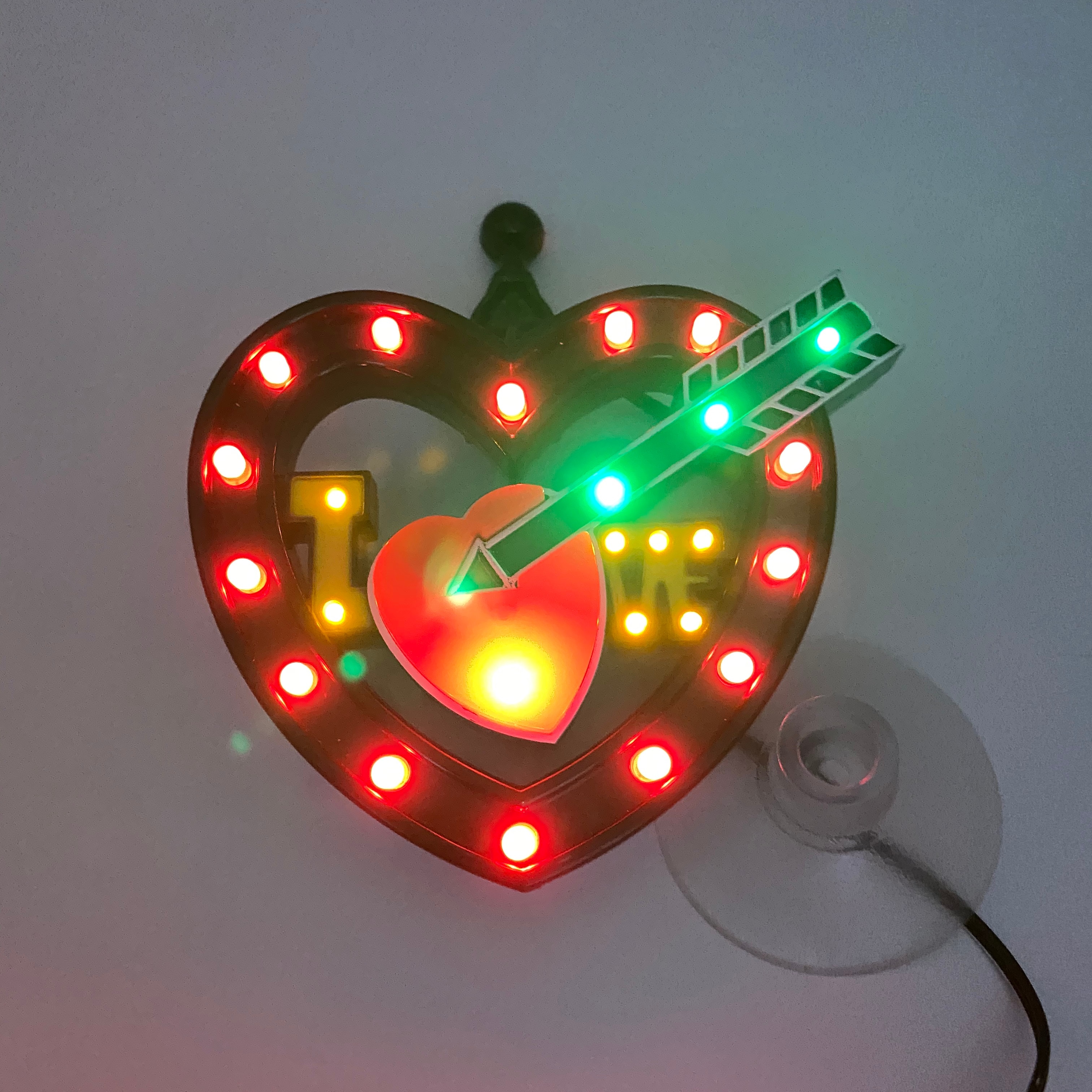 Car LED Atmosphere Black Heart Light DJ RGB Colorful Music Sound Lamp Christmas Interior Decorative Love