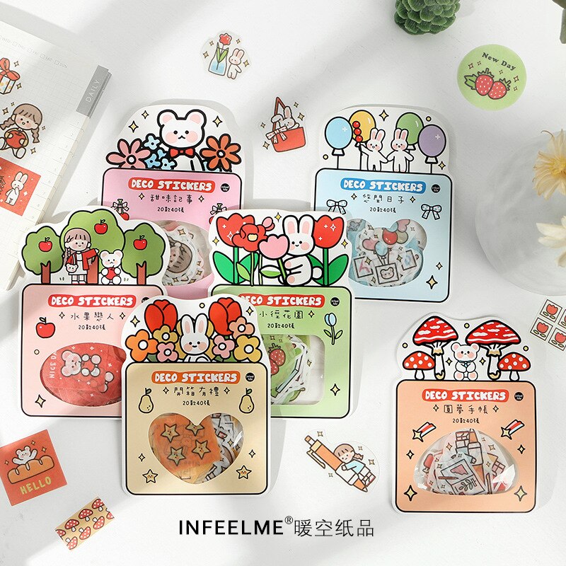 40pcs/lot Stationery Stickers Cute animal Diary Planner Decorative Mobile Stickers Scrapbooking DIY Craft Stickers