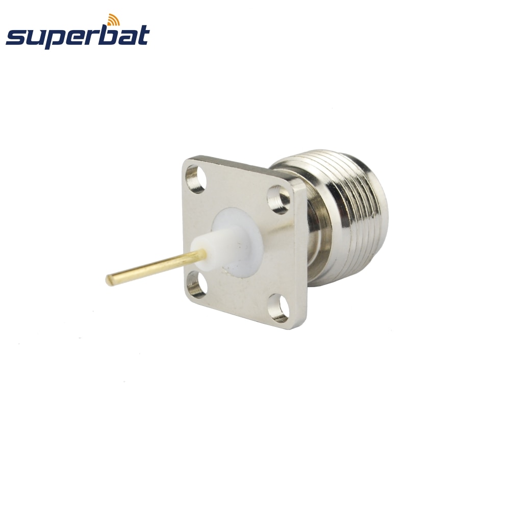 Superbat N 4 Hole Panel Mount Female RF Connector with Solder Post with 5mm pin 12mm