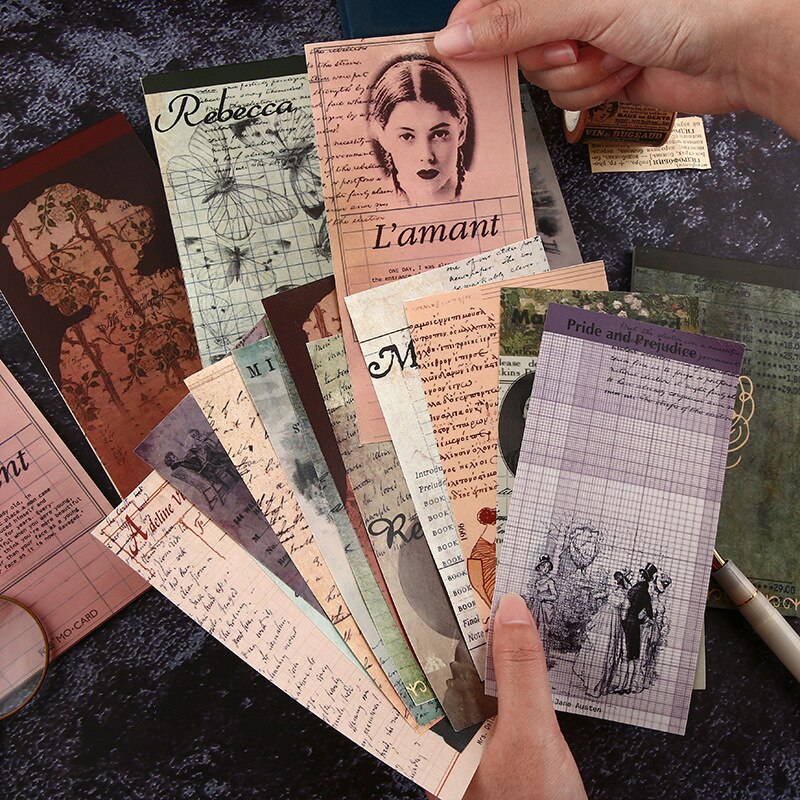 24sheets/pack Writer's manuscript Memo Pads Retro nostalgia Paper diary Scrapbooking Stickers Office School stationery Note