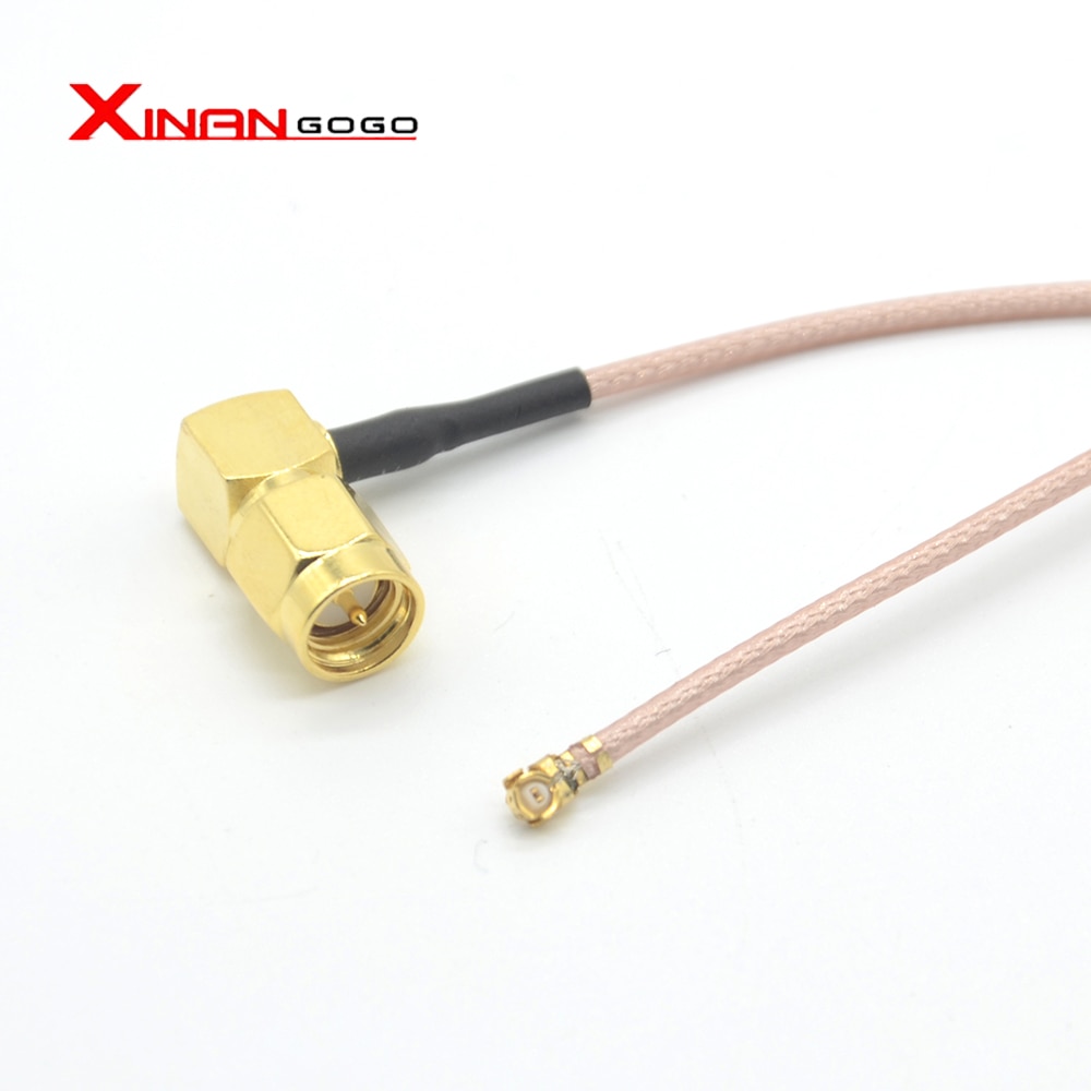 RF cable assembly SMA male right angle to IPX/u.fl pigtail cable RG178