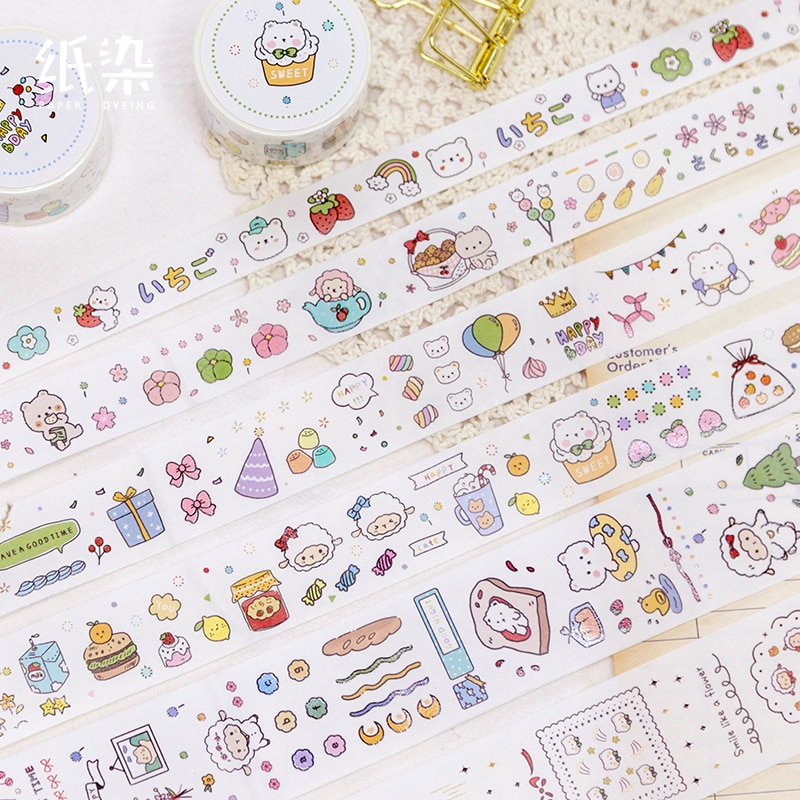 6PCS/LOT diary of a bear series special oil decorative paper tapes masking tape washi tape
