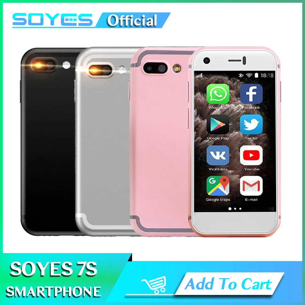 SOYES 7S Mini Smartphone Dual Camera 1GB RAM 8GB ROM Android 6.0 Dual Sim Unlock Small Tiny Mobile Phone