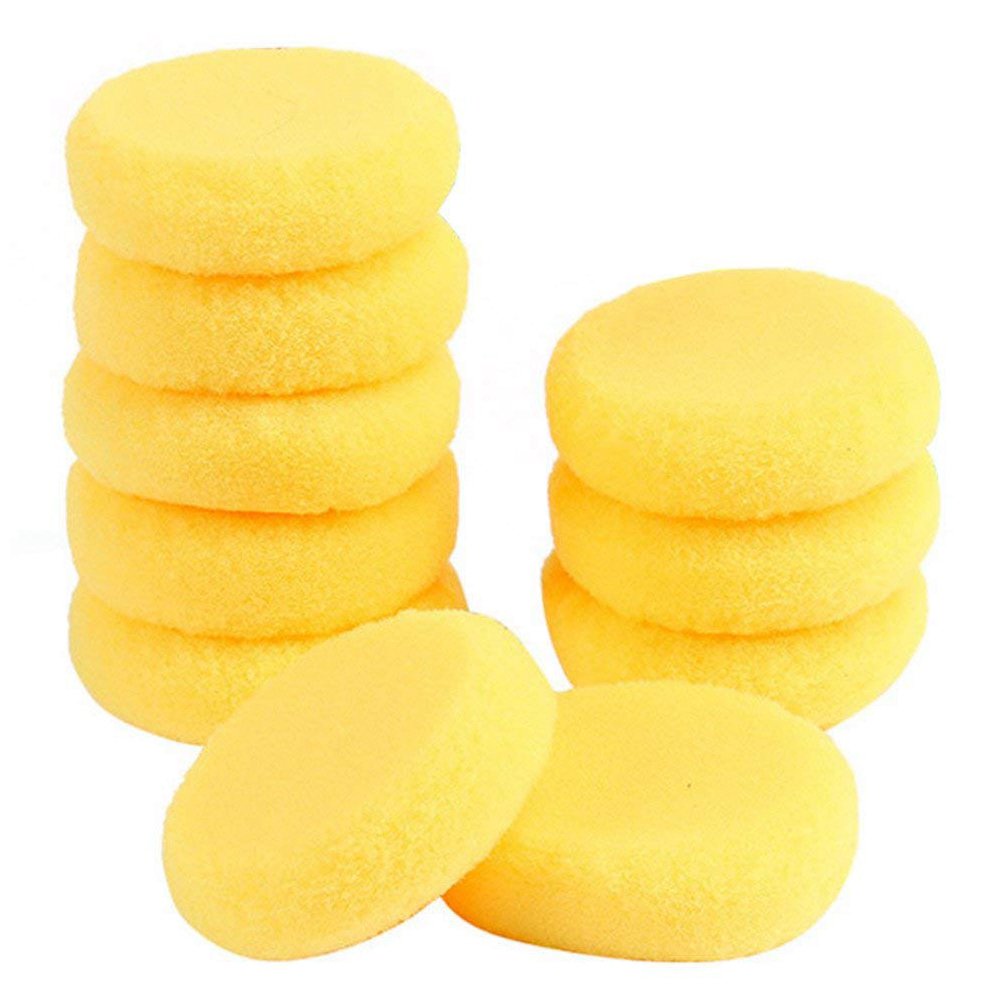 10pcs Round Synthetic Artist Paint Sponge Craft Sponges for Painting Pottery Watercolor Art Sponges Yellow 2.75inch
