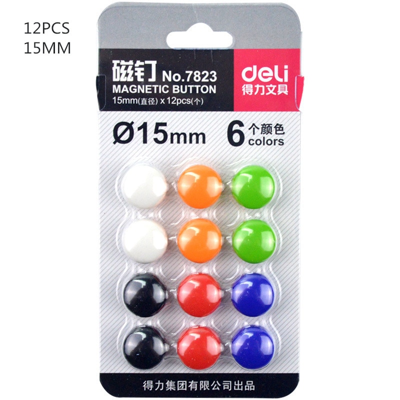 Deli 15mm color magnet magnet magnet white board magnetic bead fixed magnetic buckle small magnet nail for teaching office