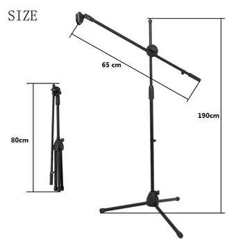 Selens Swing Boom Floor Metal Stand Adjustable Stage Microphone Stand Tripod Microphone Holder For Live Streaming Vlog
