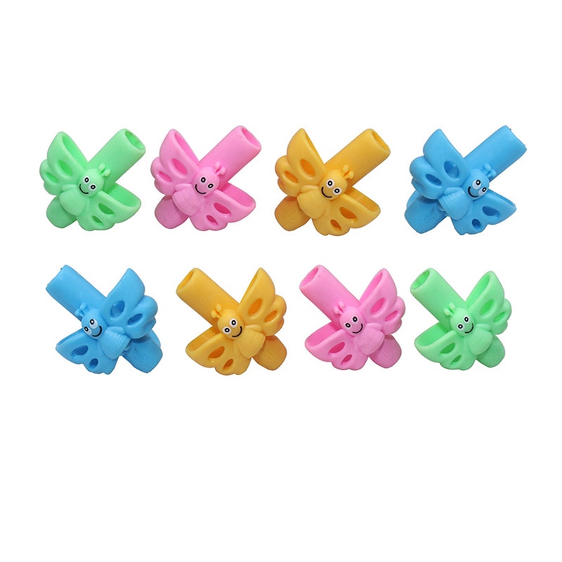 4 Pcs Pen holder Butterfly Writing Posture Corrector Two Fnger Silicone Pen Holder Student Children Learning Writing Tools