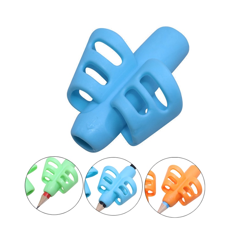 1 Pcs Two-finger pen holder with collar Silicone Pen holder Correct your child's writing posture Wholesale premium