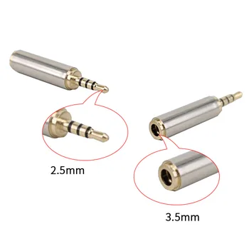 1pc Gold 2.5 mm Male to 3.5 mm Female Audio Stereo Adapter Plug Converter Headphone Jack For Nokia Earphone Adapter