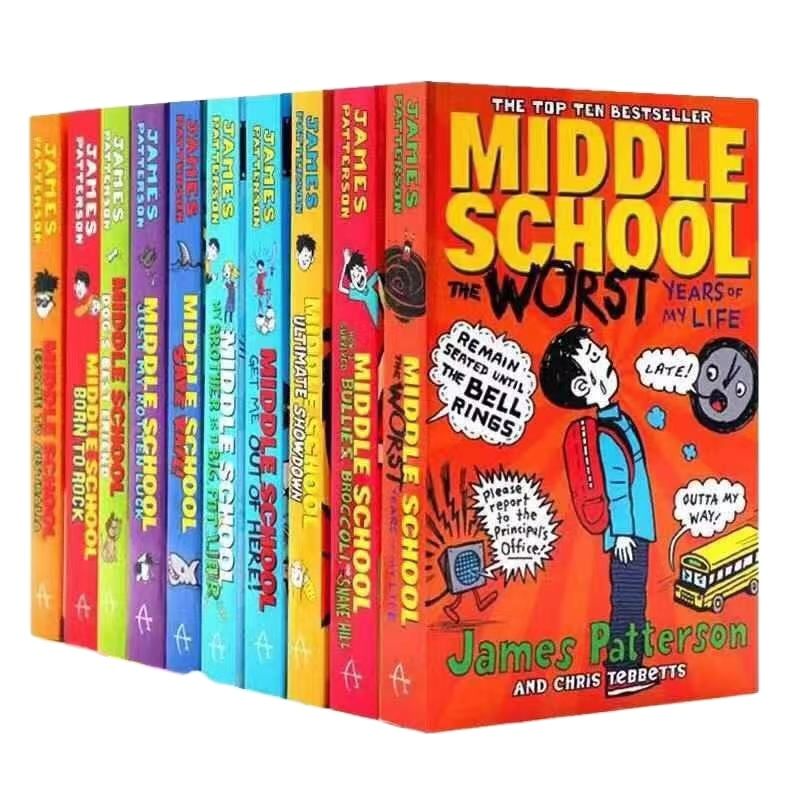10 Books/Set Middle School English Reading Books Hell High School Life Campus Novels Books