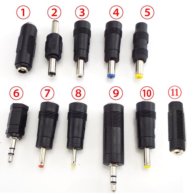 DC 5.5X 2.1mm 2.5mm female to male 3.5mm 2.5 2.1 1.35mm Male 6.5mm jack plug adapter Connectors male power adaptor PC tablet