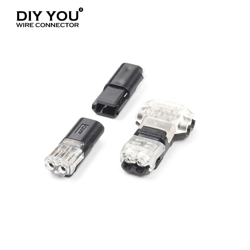 30/50/100PCS 2 Pin Universal Compact Cable Connector T/H Quick Wire Splice Connectors Led Light Conductor Crimp Terminal Block