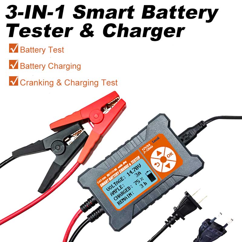 Lancol CAT200 12V 3A 3 In 1 Car Battery Tester Battery Charger Fully Automatic Power off Professional Battery Detector