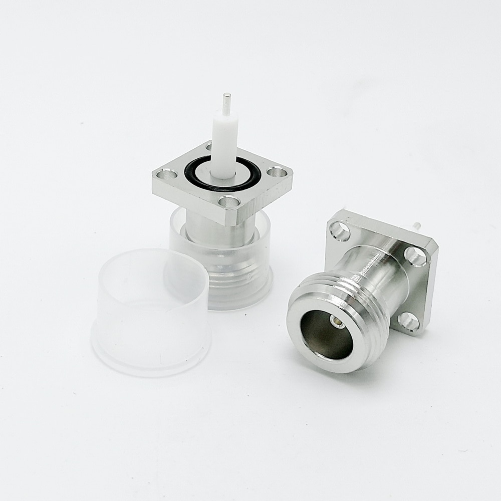 17.5mm L16 N type female jack RF Coaxial connector 4-hole panel mount waterproof 10pcs/lot