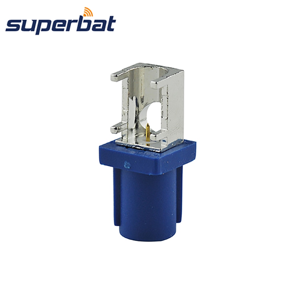 Superbat Fakra C Bule Male End Launch PCB Mount Right Angle Fakra Radio Car Connector