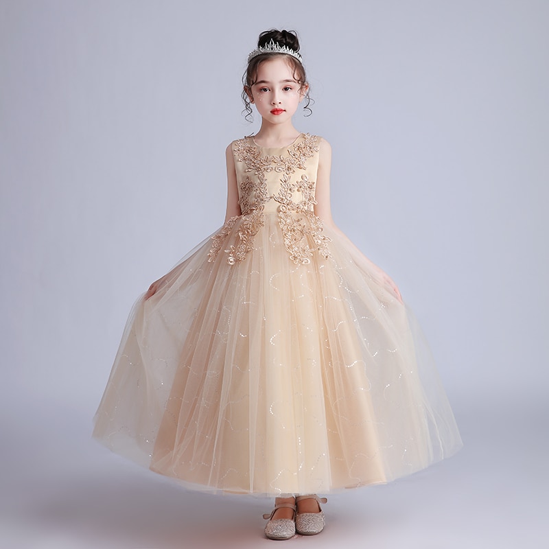Kid Wedding Dresses for Girls Elegant Flower Princess Long Gown Baby Girl Christmas Dress vestidos infantil Size 4 6 12 15Years