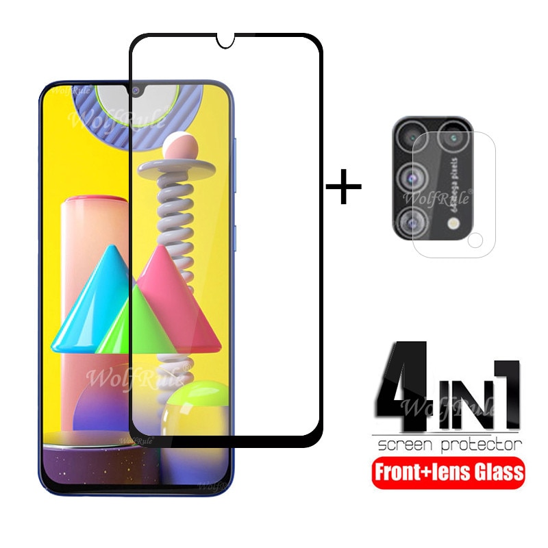 4-in-1 For Samsung Galaxy M31 Glass For Samsung M31 Tempered Glass Screen Protector For Samsung M31 M21 A12 A02S A52 A72 A51 A71