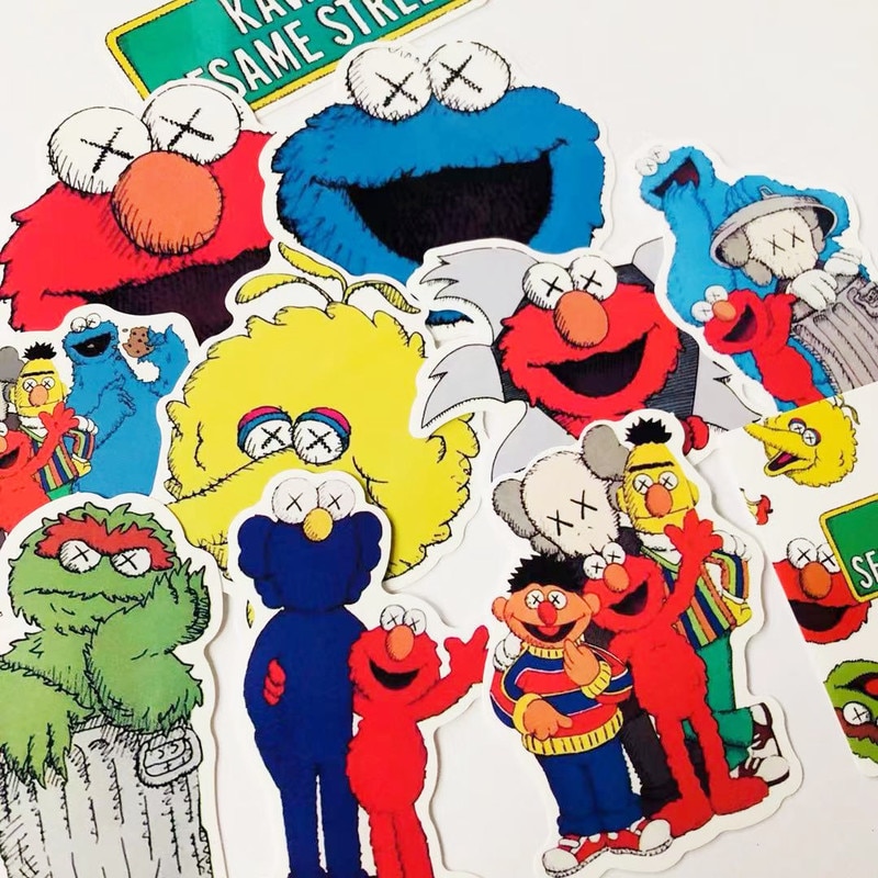 12PCS American Sesame Street Stickers for Car Styling Bike Motorcycle Phone Laptop Travel Luggage Cool Funny DIY TOY Sticker F4