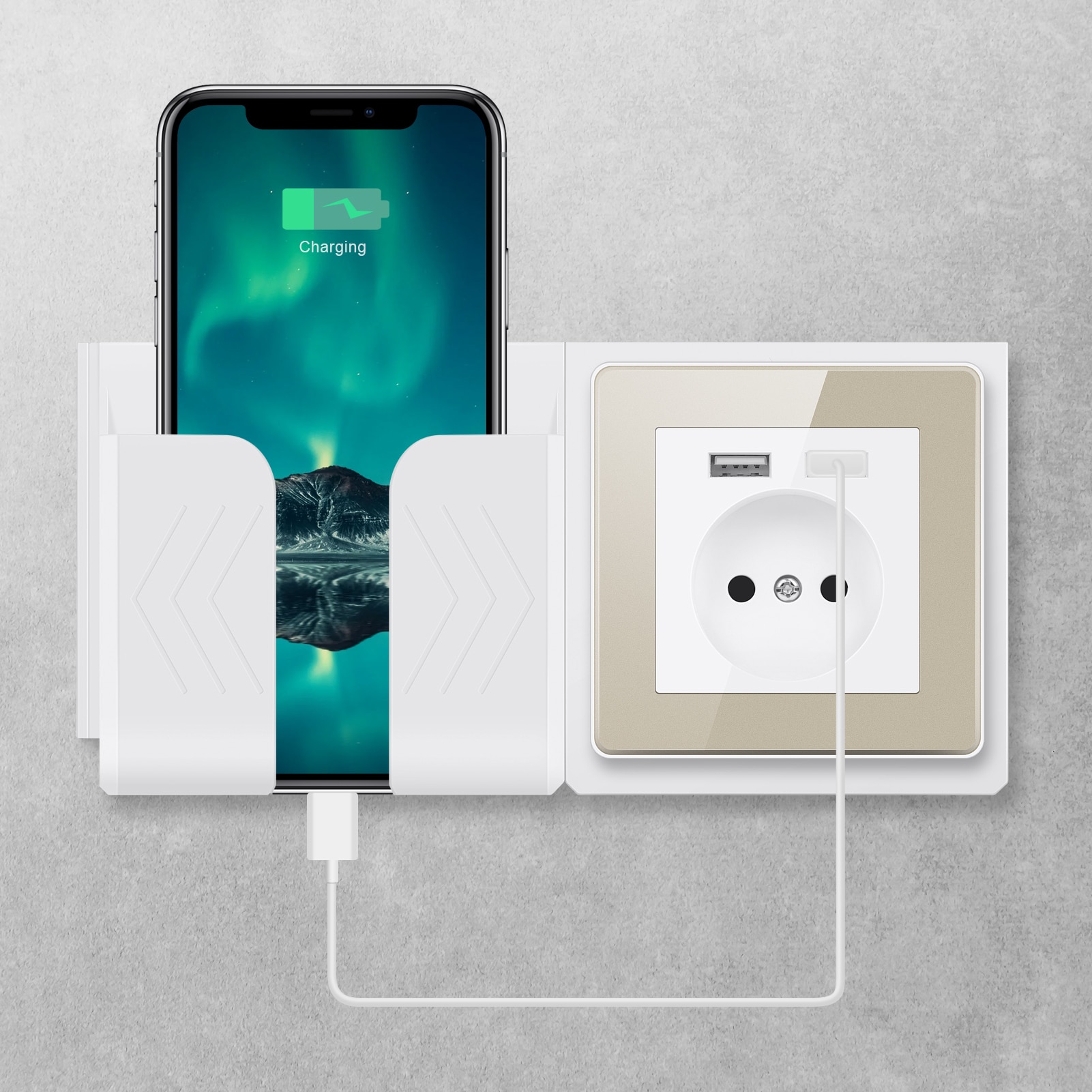 New 2021, German standard European standard USB wall socket, mobile phone charging dual USB ports 5V 2A Usb TDM EKF IEK universa