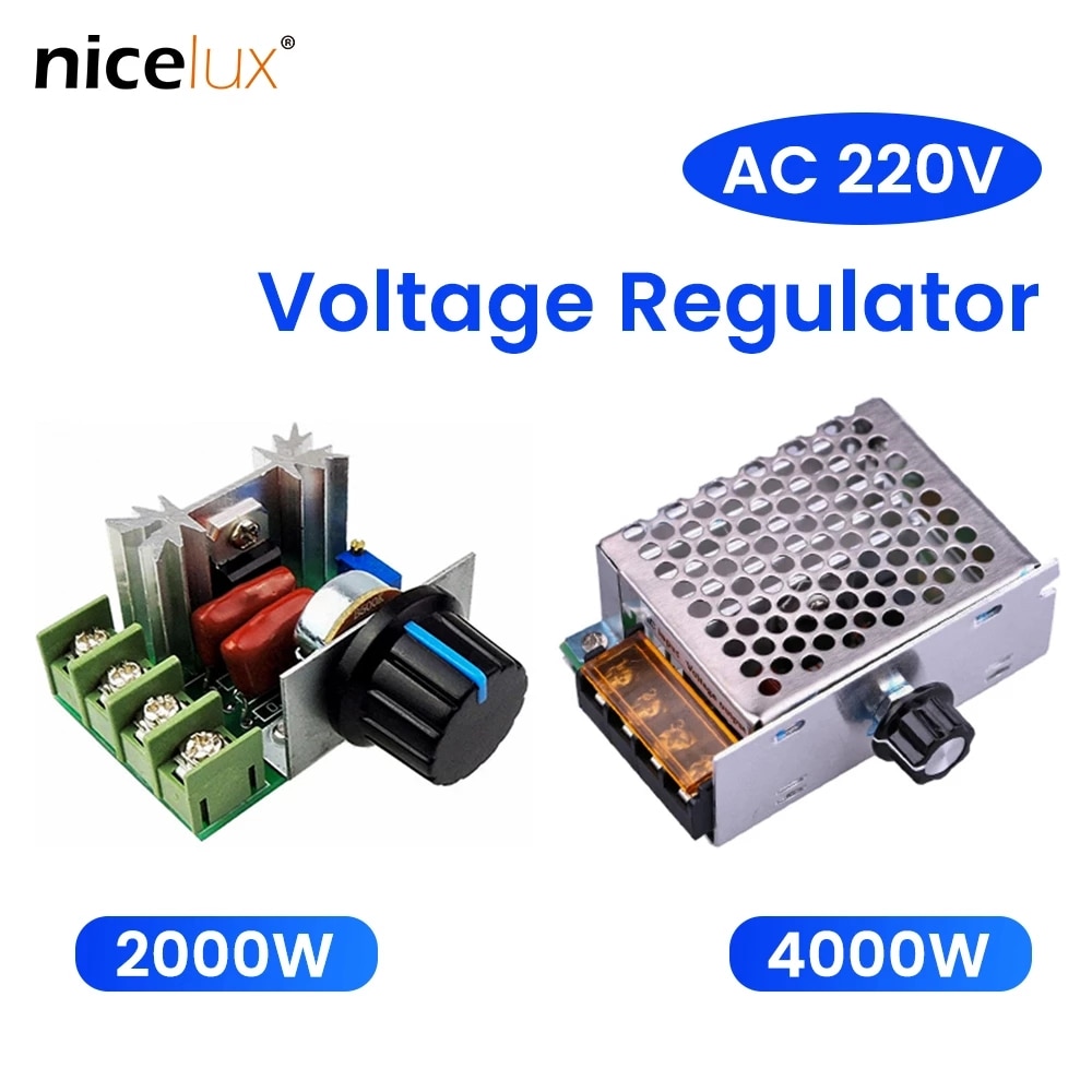 2000W/4000W High Power Thyristor Electronic Voltage AC 220V Regulator Dimming Speed Temperature Regulation with Insurance Shell