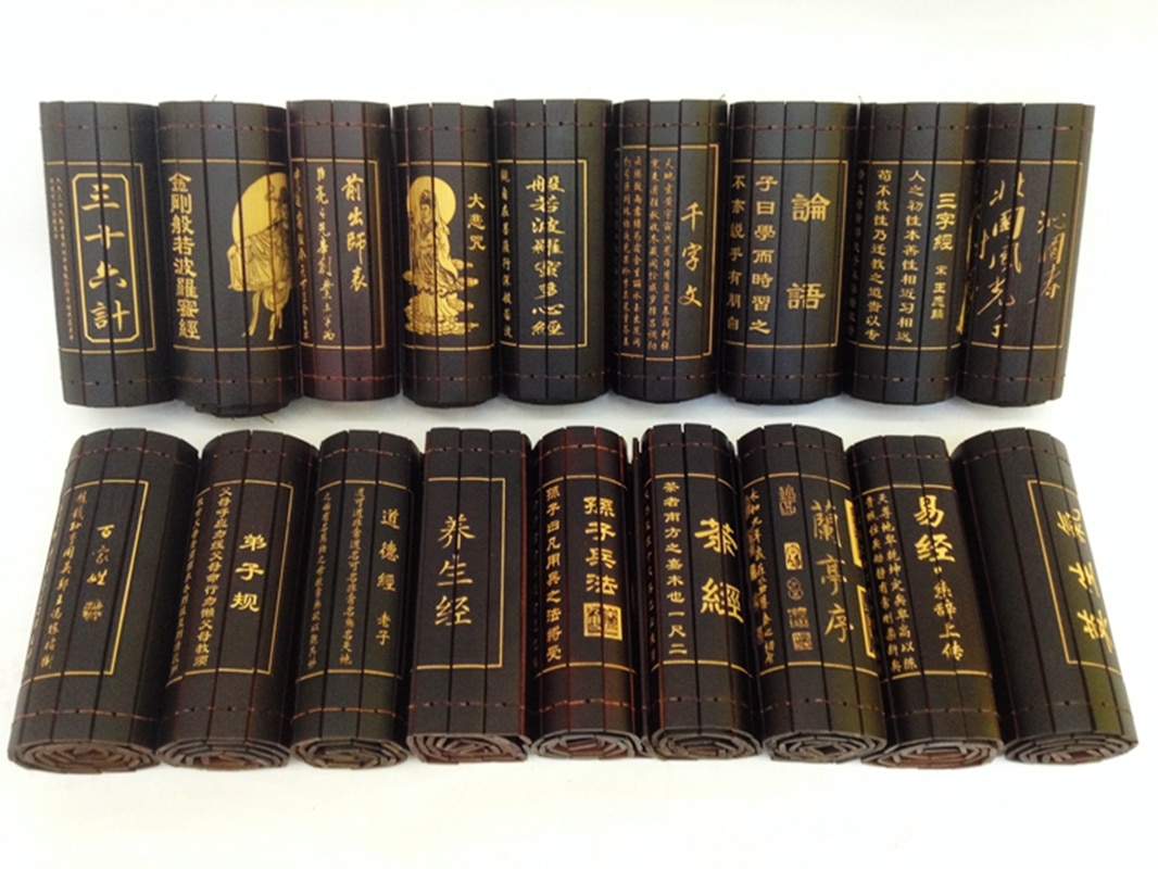 1pc Multiple choice Chinese famous Classical Bamboo Scroll Slips Book Home Decoration 20x80cm