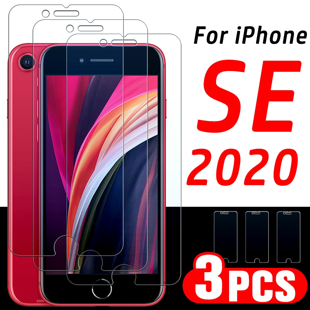 Protective glass for iphone se 2020 screen protector i phone 7 8 tempered glas ip ise i7 i8 se2020 armor sheet film 1 2 3 pcs