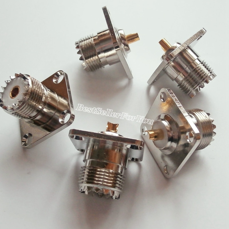 1Piece UHF SO239 SO-239 Female Panel 4-hole Flange Solder Panel Mount RF Connector