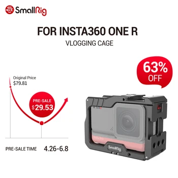 SmallRig Vlogging Aluminum Cage for Insta360 ONE R Vlog Cage Folding GoPro-type mounting fingers 2798