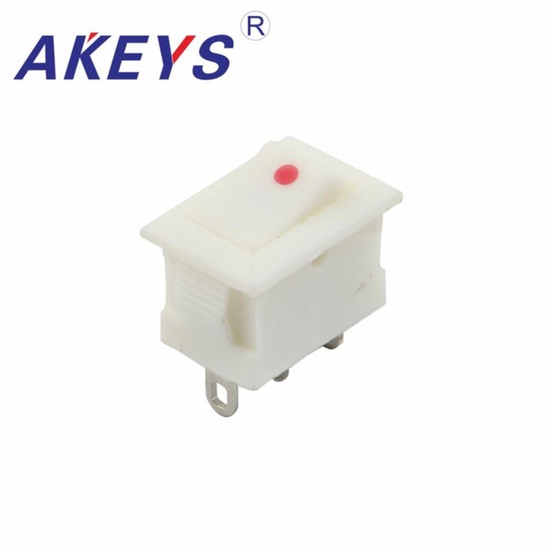 10PCS KCD1-101-3P 3pins rocker switch with white point for stirrer