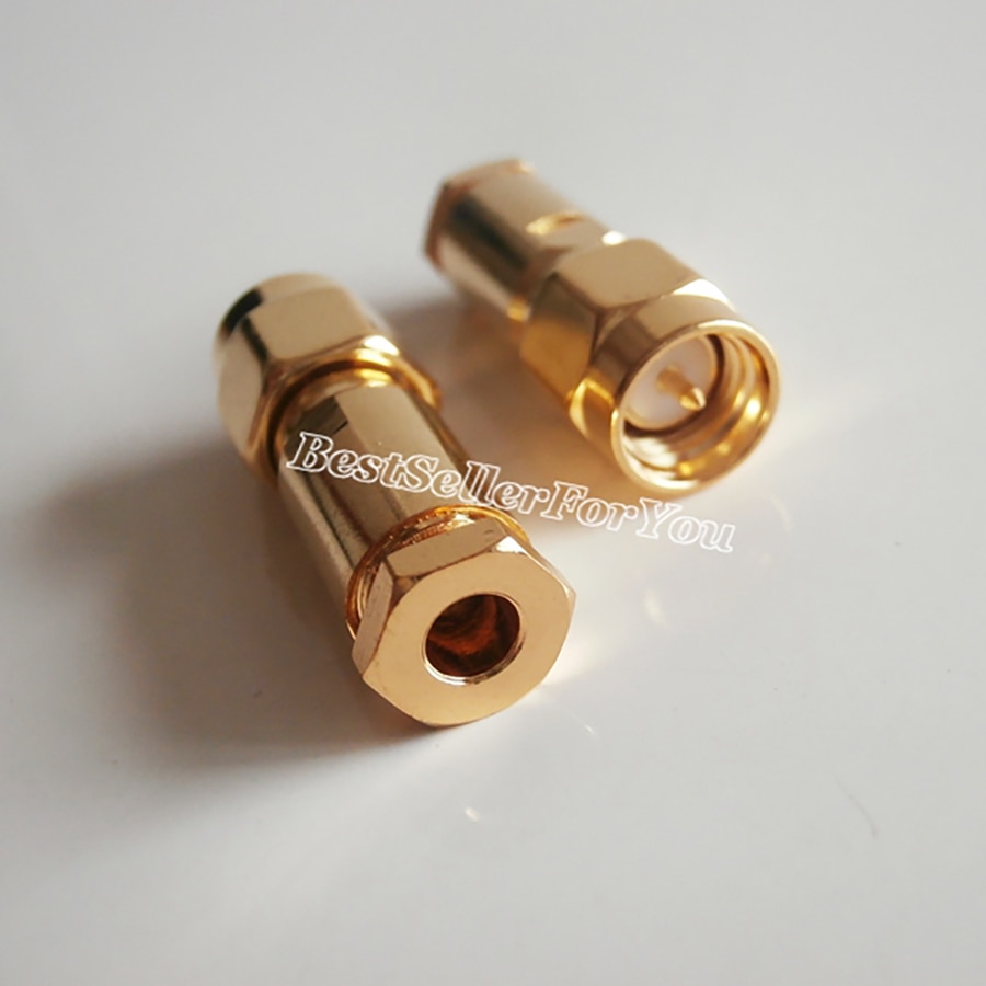 10Piece New SMA Male Plug Clamp For RG58 RG142 RG400 LMR195 Cable RF Connector