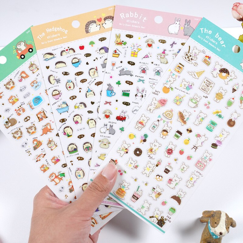 1pcs Kawaii Stationery Stickers Cute animals Diary Planner Decorative Mobile Stickers Scrapbooking DIY Craft Stickers