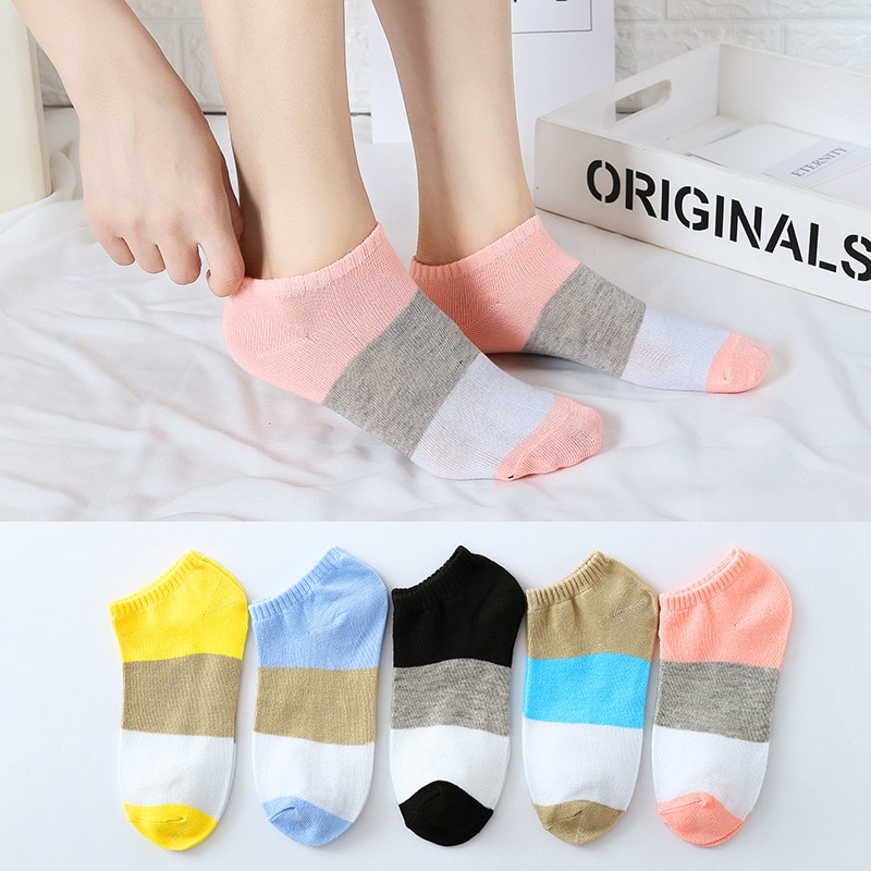 Women's Summer Socks Korean Version Candy Color Love Women's Boat Socks Cotton Shallow Mouth Non Slip Women's Boa