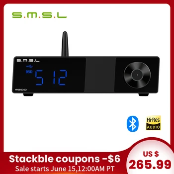 SMSL M200 AK4497EQ DAC Bluetooth 5.0 Support 32Bit/768KHz DSD512 Decoder with Remote Control