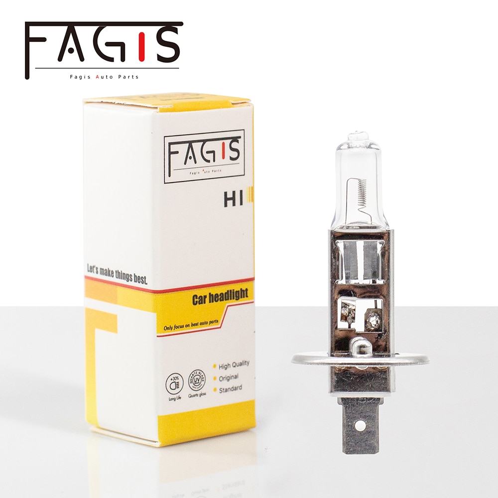 Fagis US Brand Original Quality H1 P14.5s 55W 12V Clear 3350K High Beam Auto Halogen Bulbs Car Headlight Lamp Car Driving Light