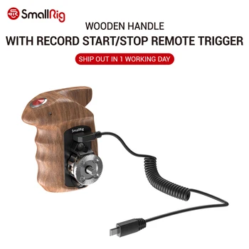 SmallRig A6400 Camera Right Side Wooden Hand Grip with Record Start/Stop Remote Trigger for Sony Mirrorless Cameras HSR2511