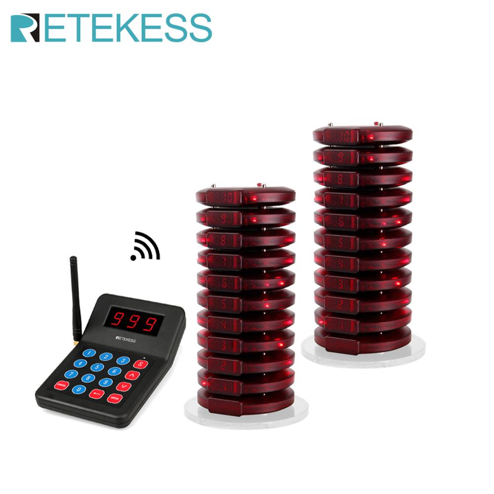 Retekess T119 Paging System 20 Coaster Pager Receivers Long Standy Time For Restaurant Cafe Clinic Calling Quening System