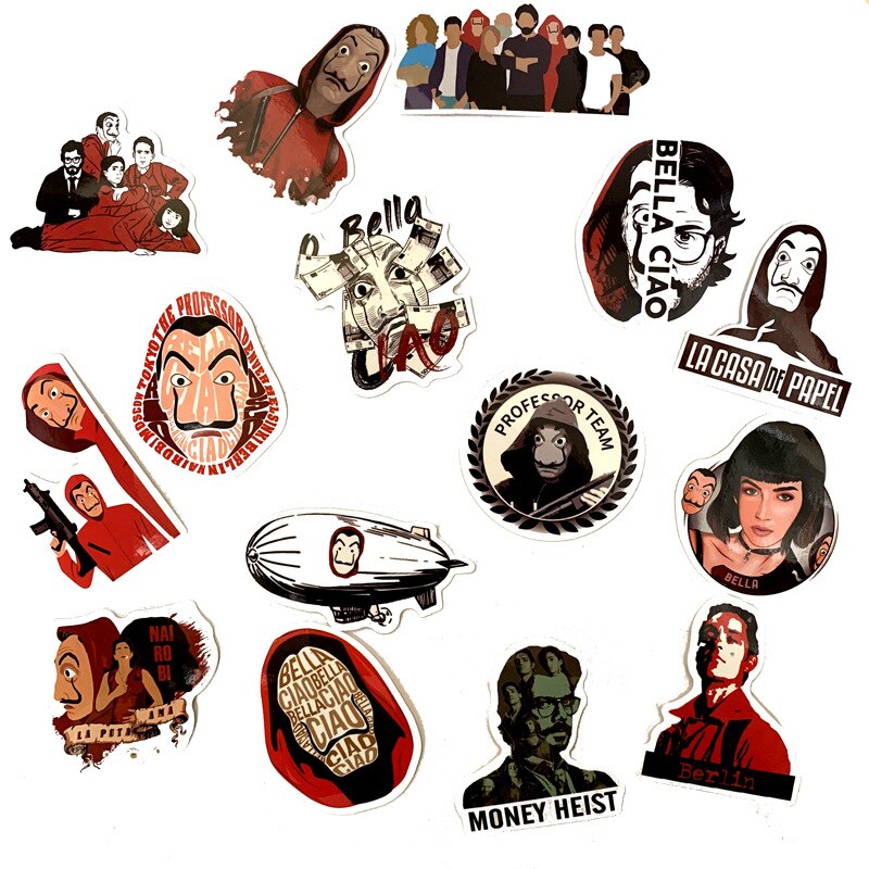 50PCS/Set TV Show Money Heist La Casa De Papel Sticker For Luggage Laptop Skateboard Motorcycle Bicycle Decal Stickers