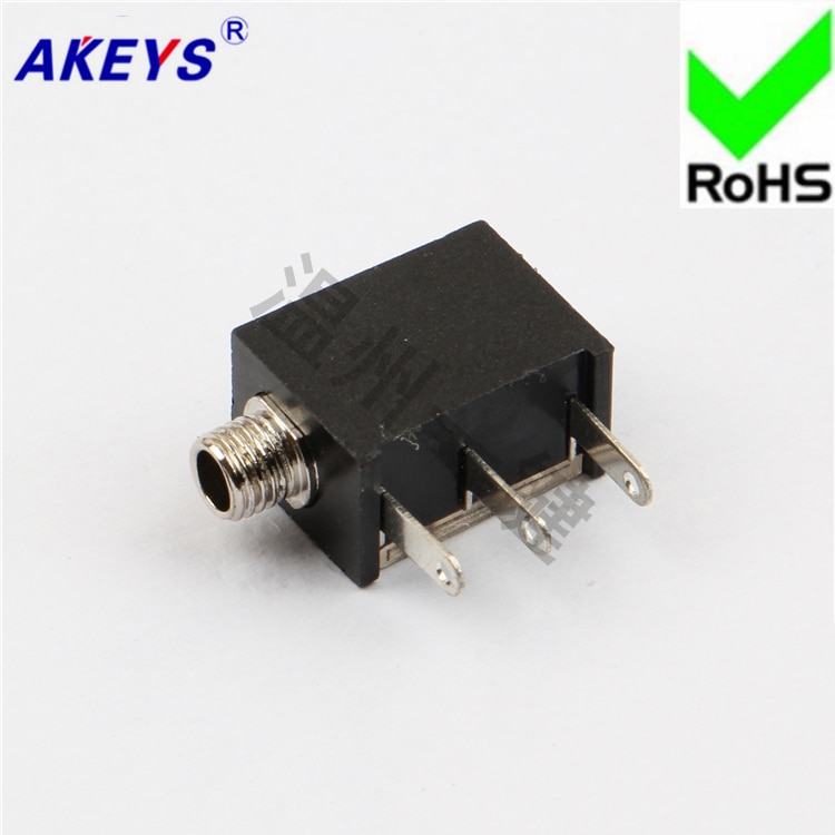 10 PCS PJ-213M power socket 2.5 headphone socket 3 pins socket with thread 2.5MM socket base